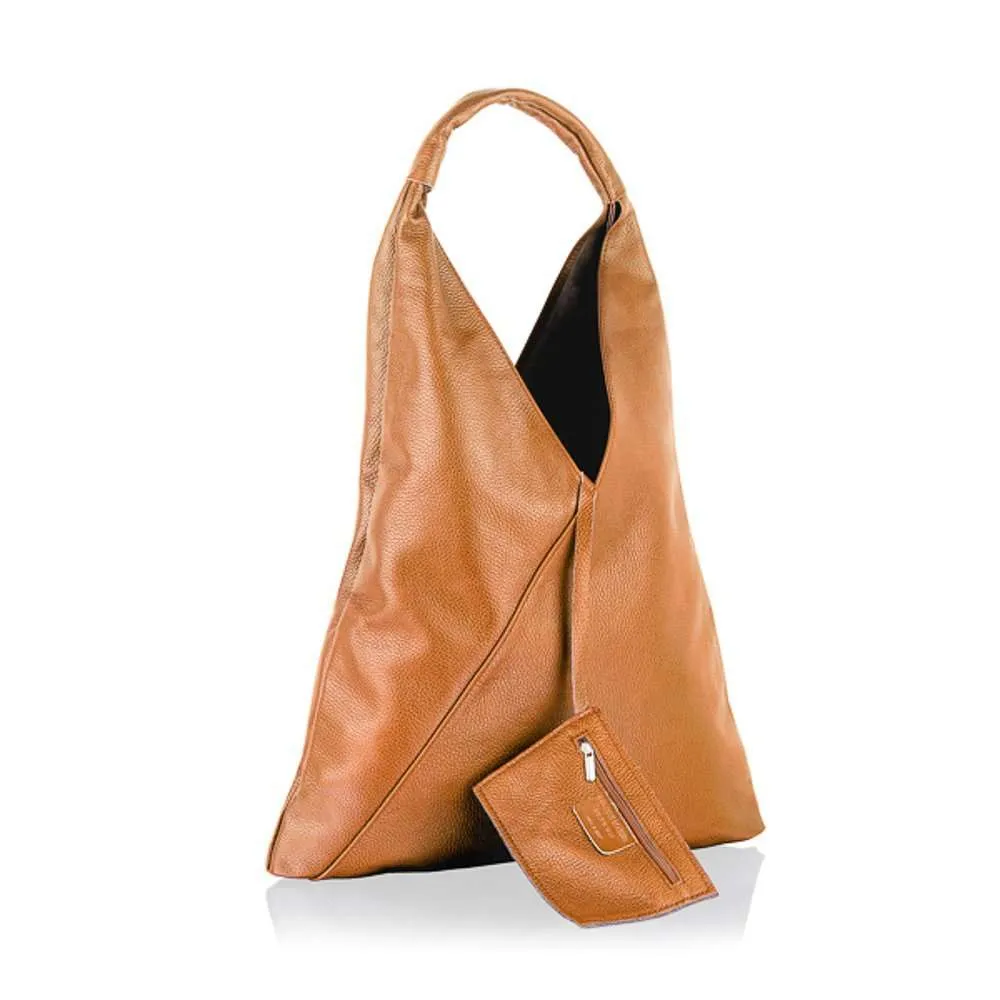  18″ Leather Tote Bag With Attached Purse Single Shoulder Carry Handle