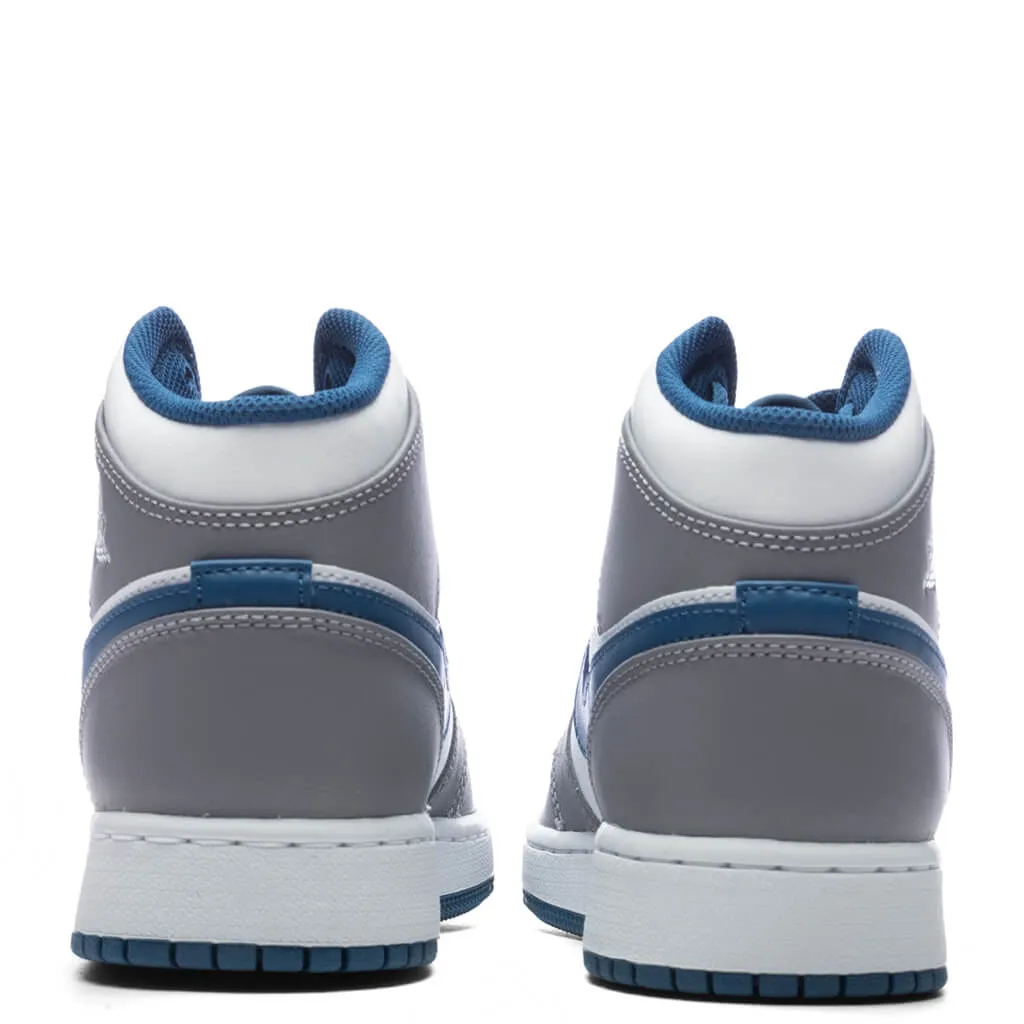 Air Jordan 1 Mid (GS) - Cement Grey/White/True Blue