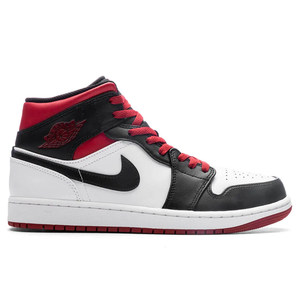 Air Jordan 1 Mid - White/Gym Red/Black