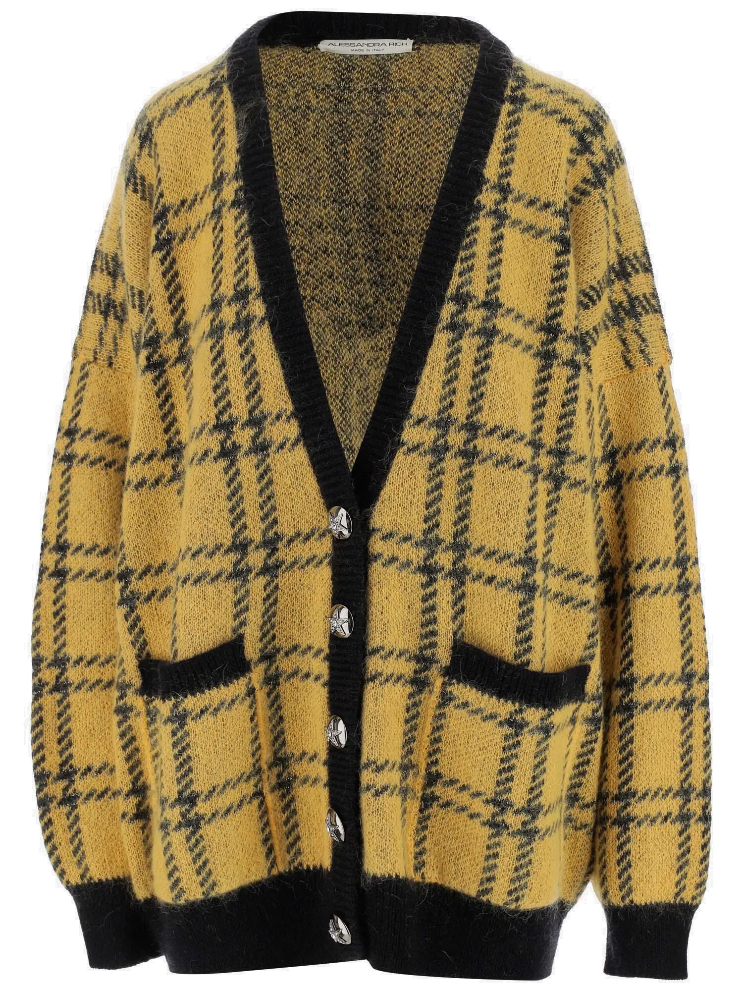 Alessandra Rich Metallic Checked Cardigan