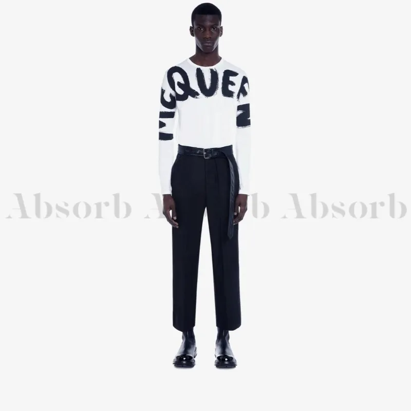 alexander mcqueen  |Crew Neck Street Style Long Sleeves Cotton