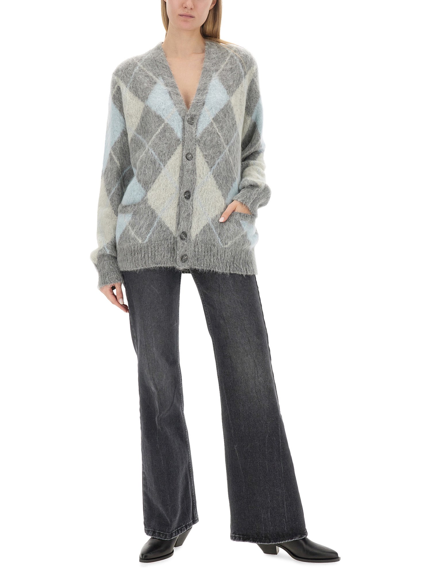 AMI PARIS    MOHAIR BLEND CARDIGAN