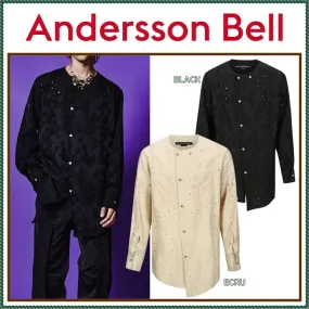 ANDERSSON BELL  |Street Style Long Sleeves Plain Logo Shirts