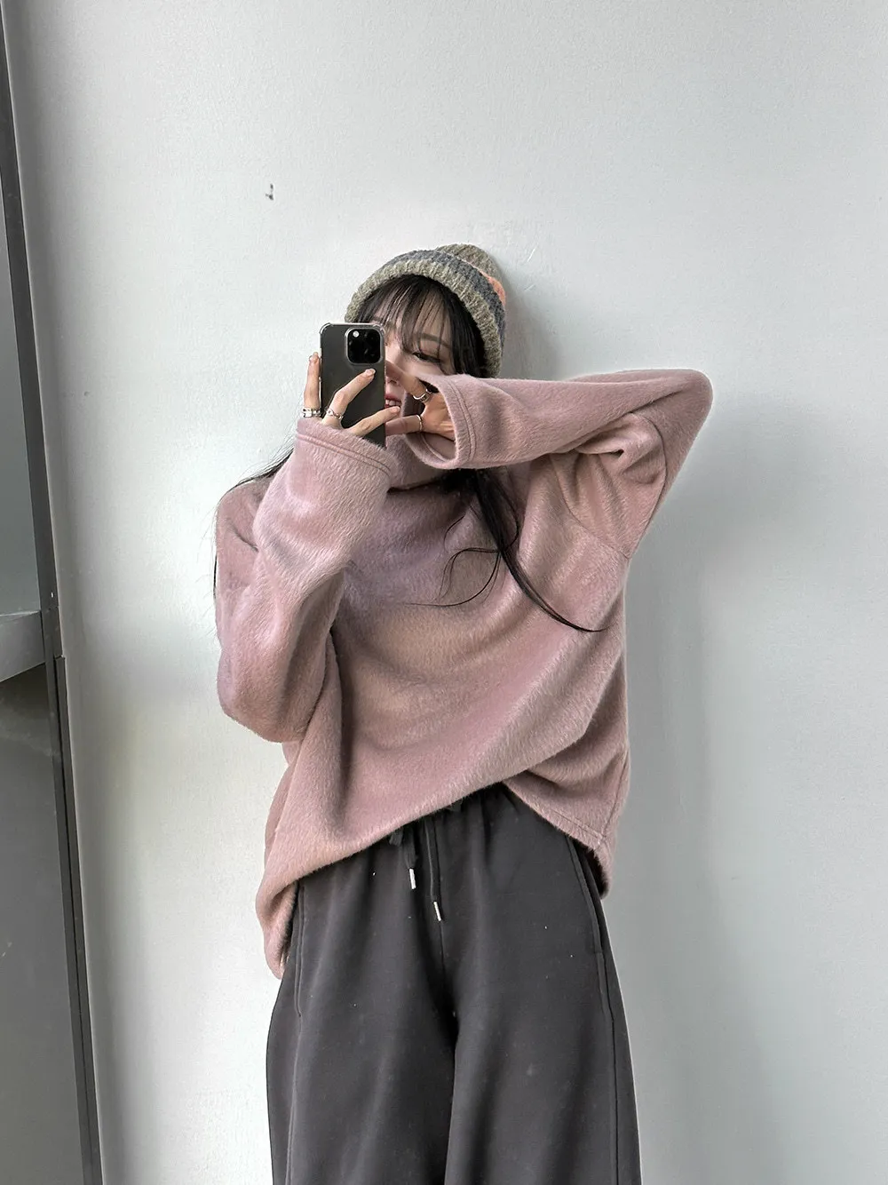 ASCLO  |Unisex Street Style Long Sleeves Plain Oversized