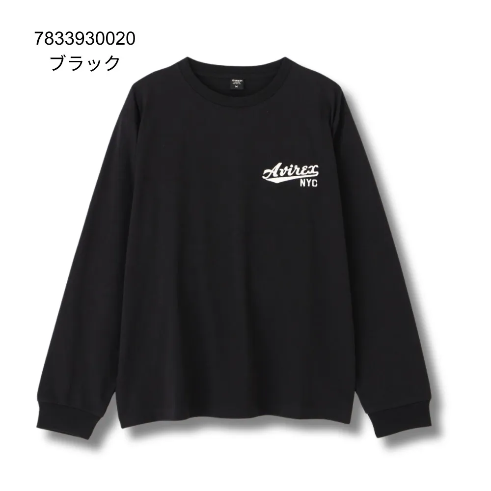 AVIREX  |Crew Neck Street Style Long Sleeves Plain Cotton