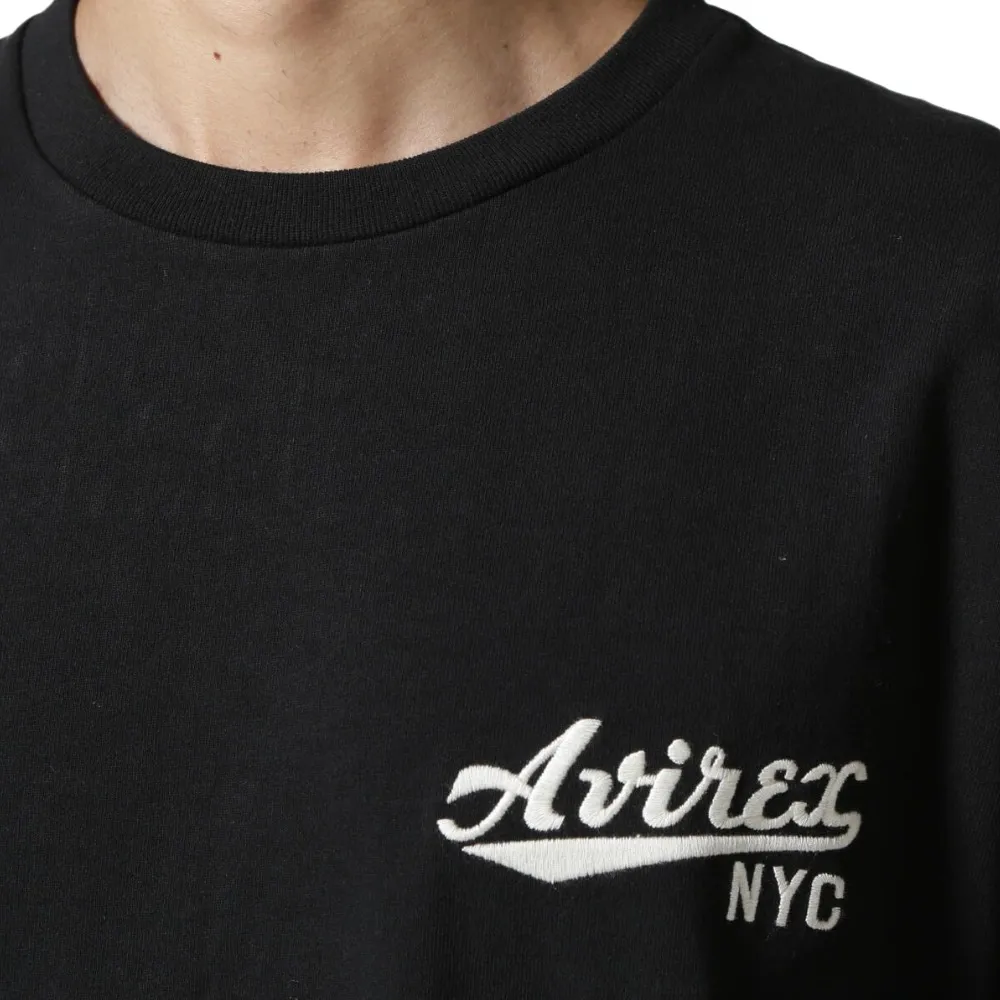 AVIREX  |Crew Neck Street Style Long Sleeves Plain Cotton