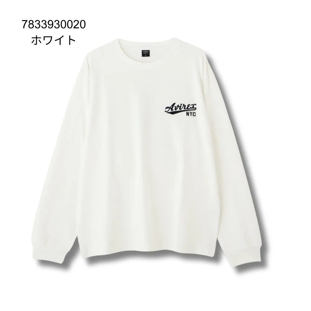 AVIREX  |Crew Neck Street Style Long Sleeves Plain Cotton