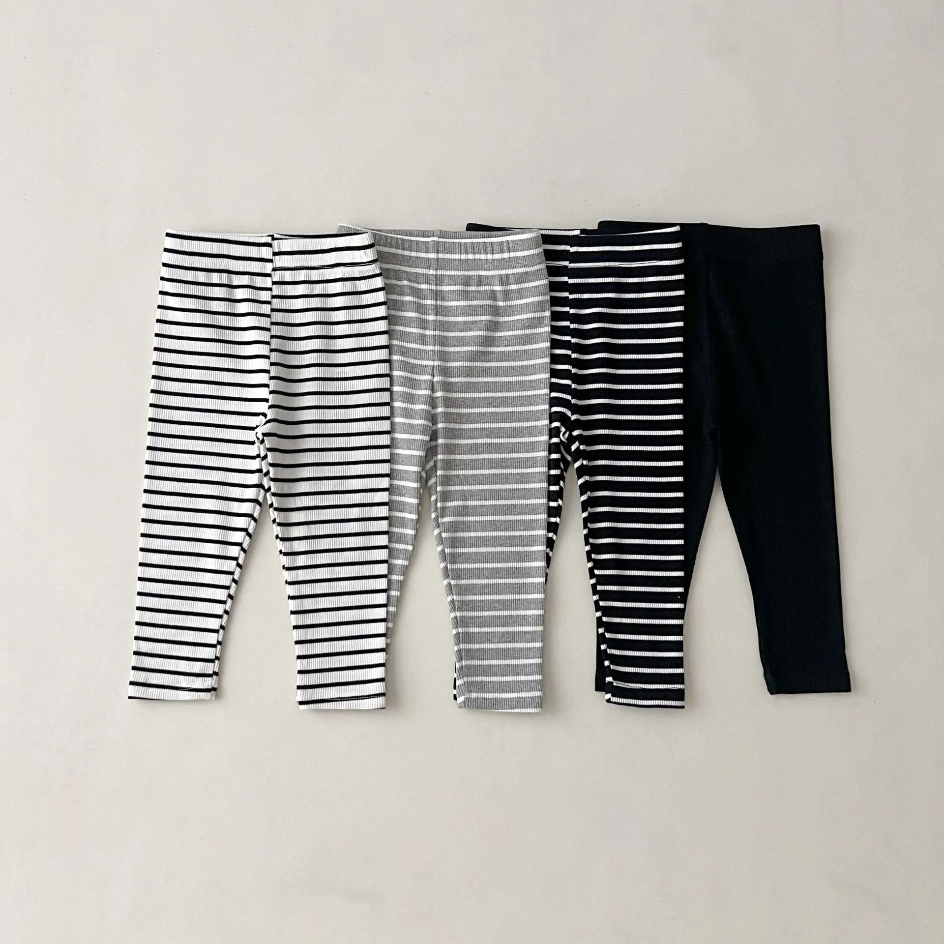 Baby Kid Girls Solid Color Striped Pants Leggings Wholesale 23113058