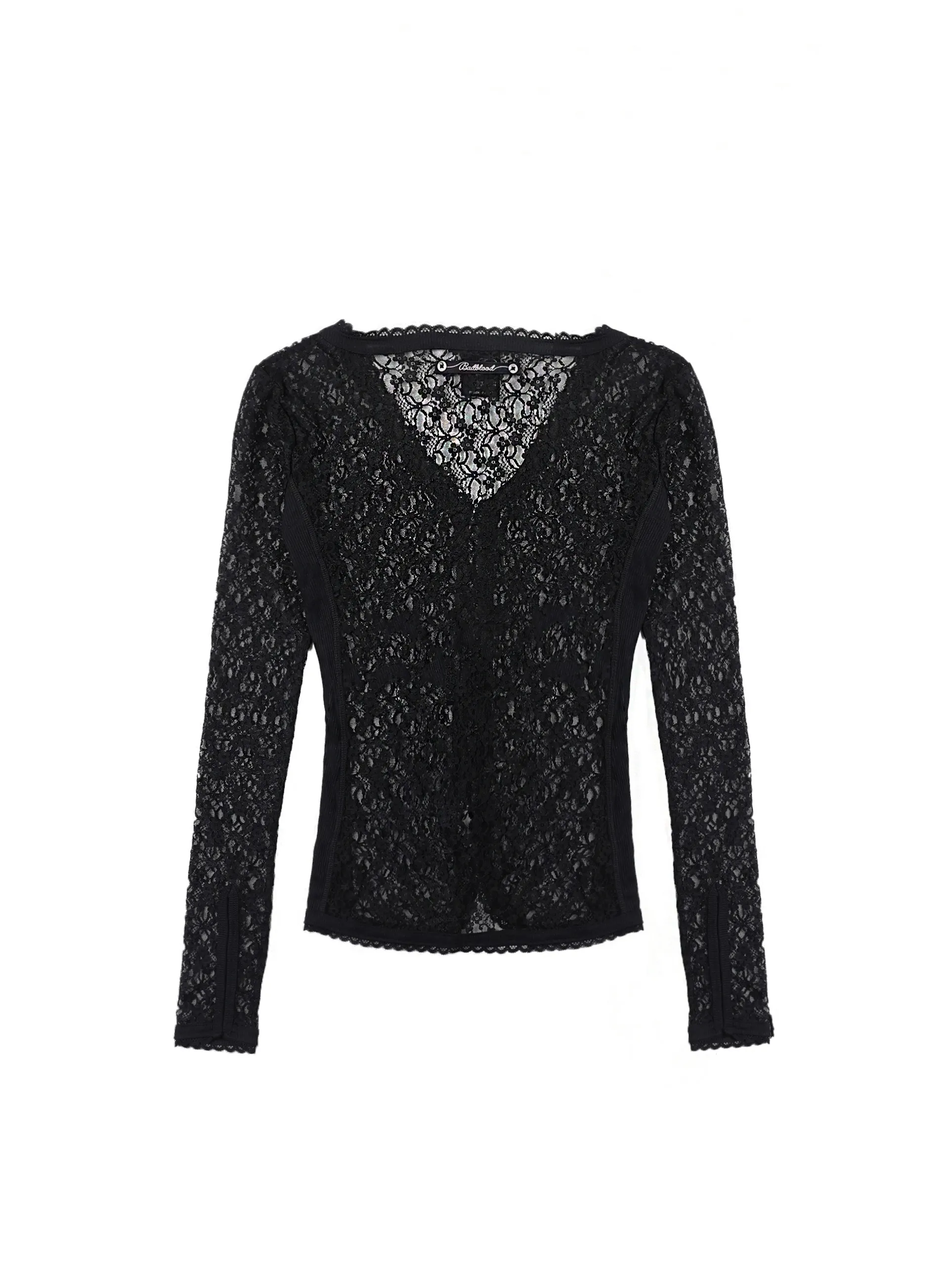 BADBLOOD  |Street Style Long Sleeves Plain Cotton Lace Cardigans