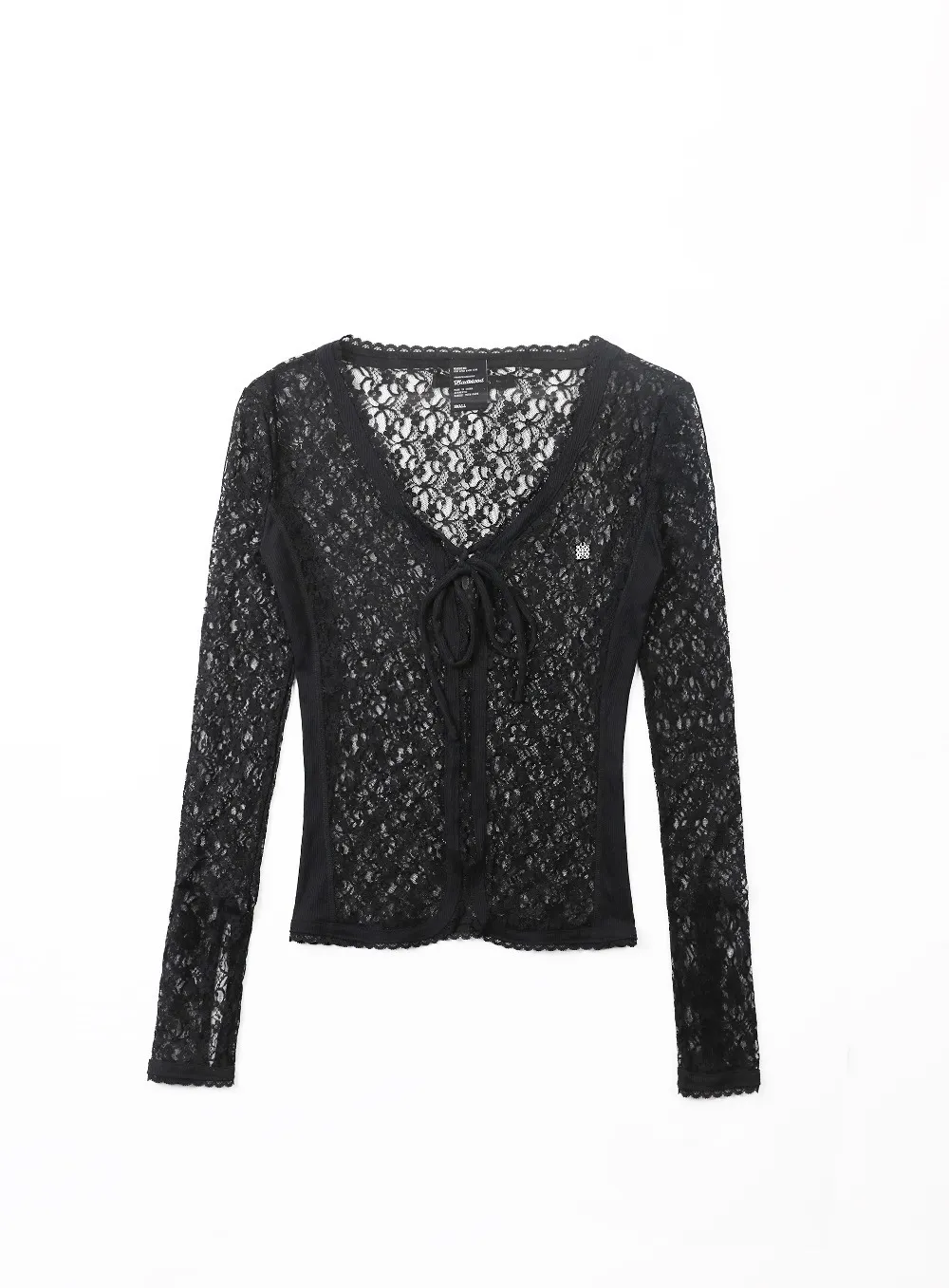 BADBLOOD  |Street Style Long Sleeves Plain Cotton Lace Cardigans