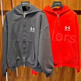 BALENCIAGA  |Under Armour® Zip-up Hoodie Regular Fit in Black/white