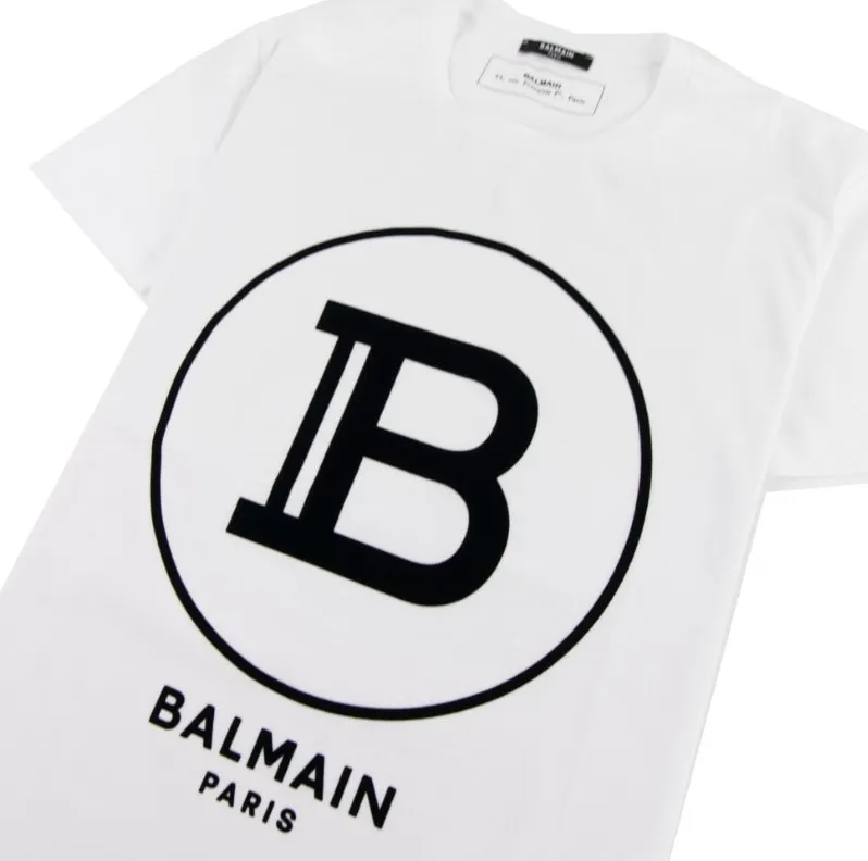 BALMAIN  |Crew Neck Pullovers Unisex Street Style Cotton Short Sleeves