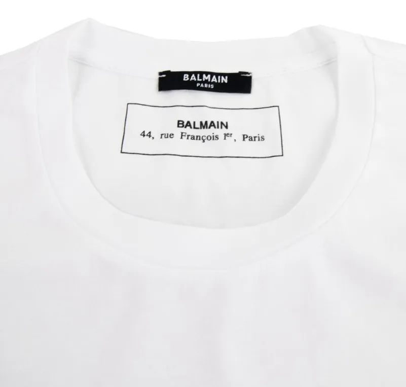 BALMAIN  |Crew Neck Pullovers Unisex Street Style Cotton Short Sleeves