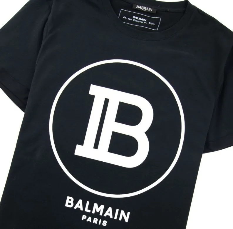 BALMAIN  |Crew Neck Pullovers Unisex Street Style Cotton Short Sleeves