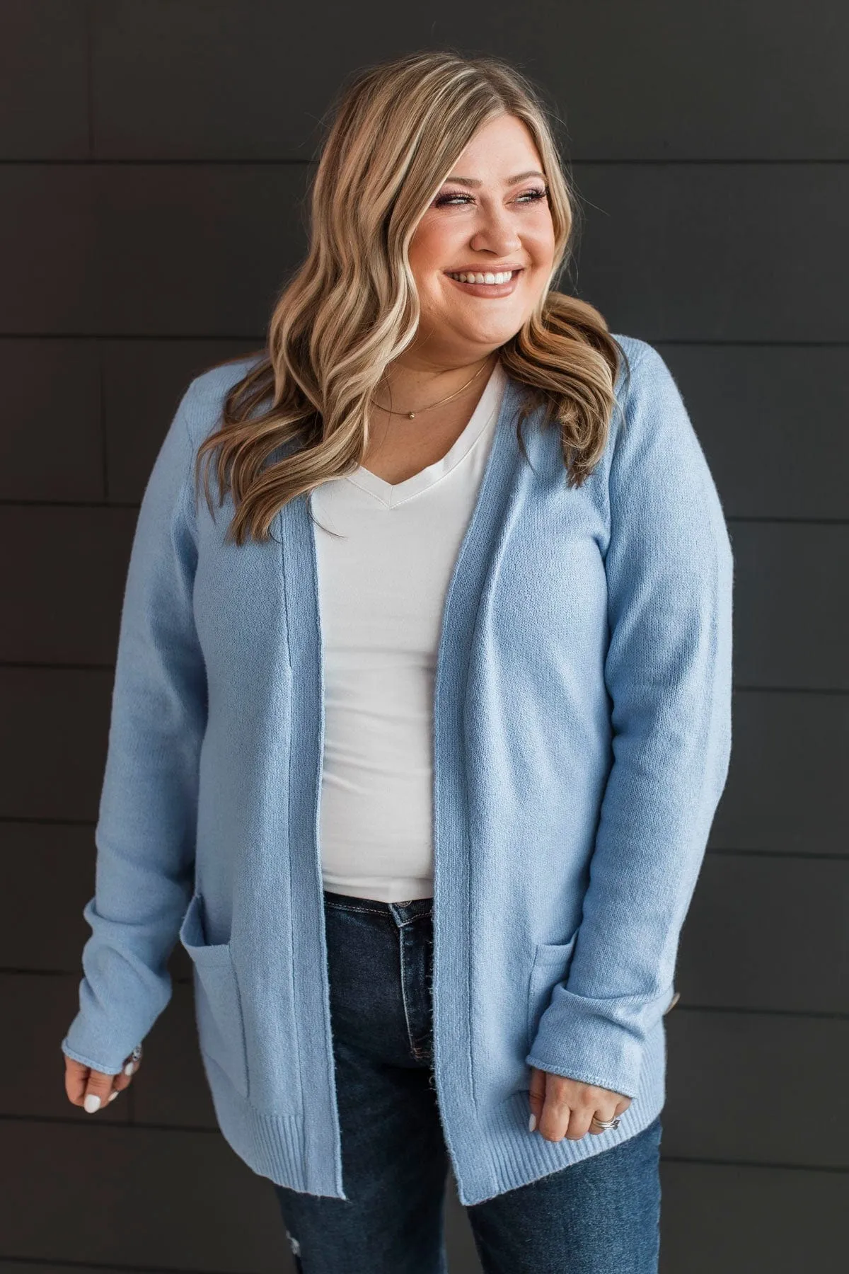 Beautiful Moments Knit Cardigan- Periwinkle