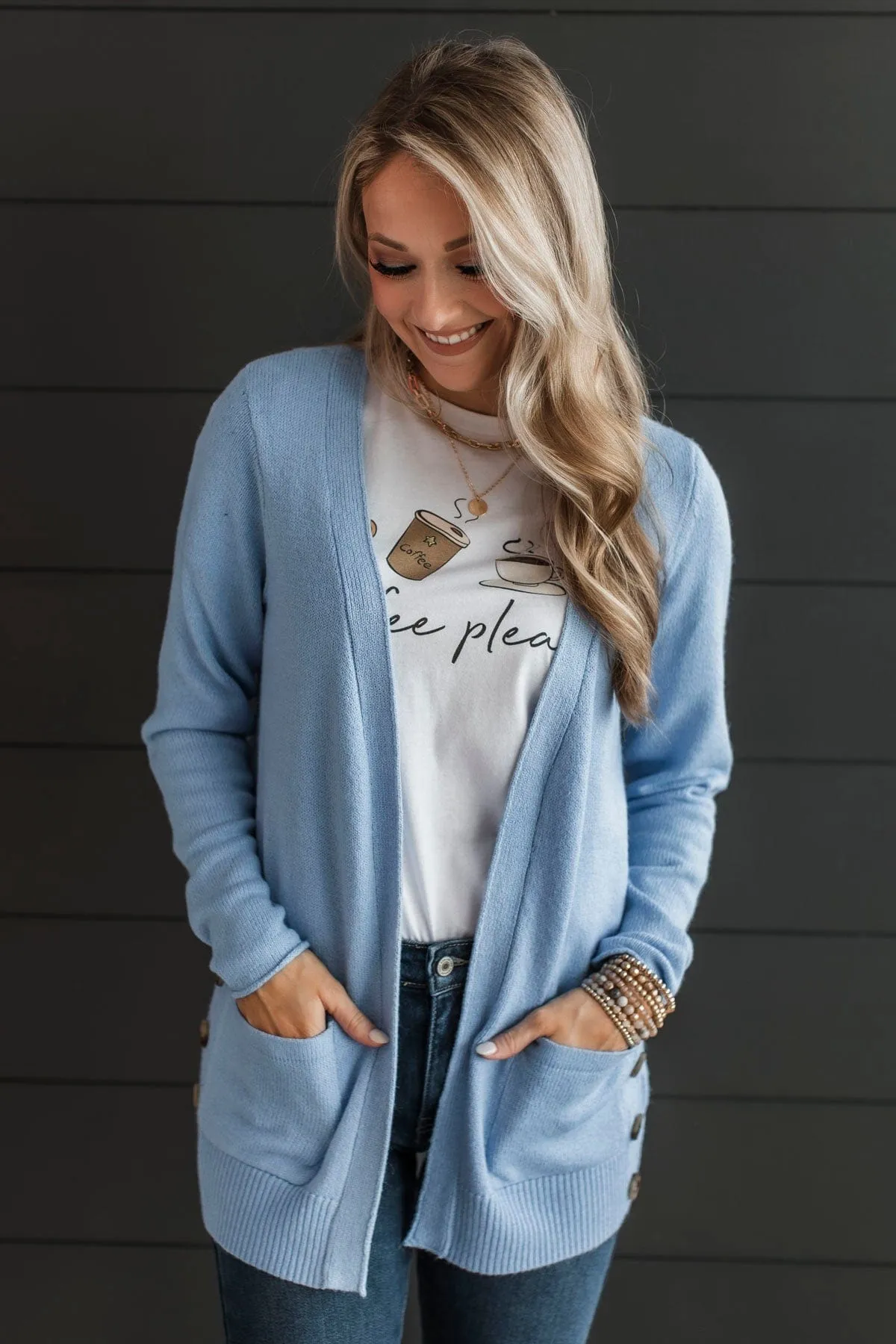 Beautiful Moments Knit Cardigan- Periwinkle