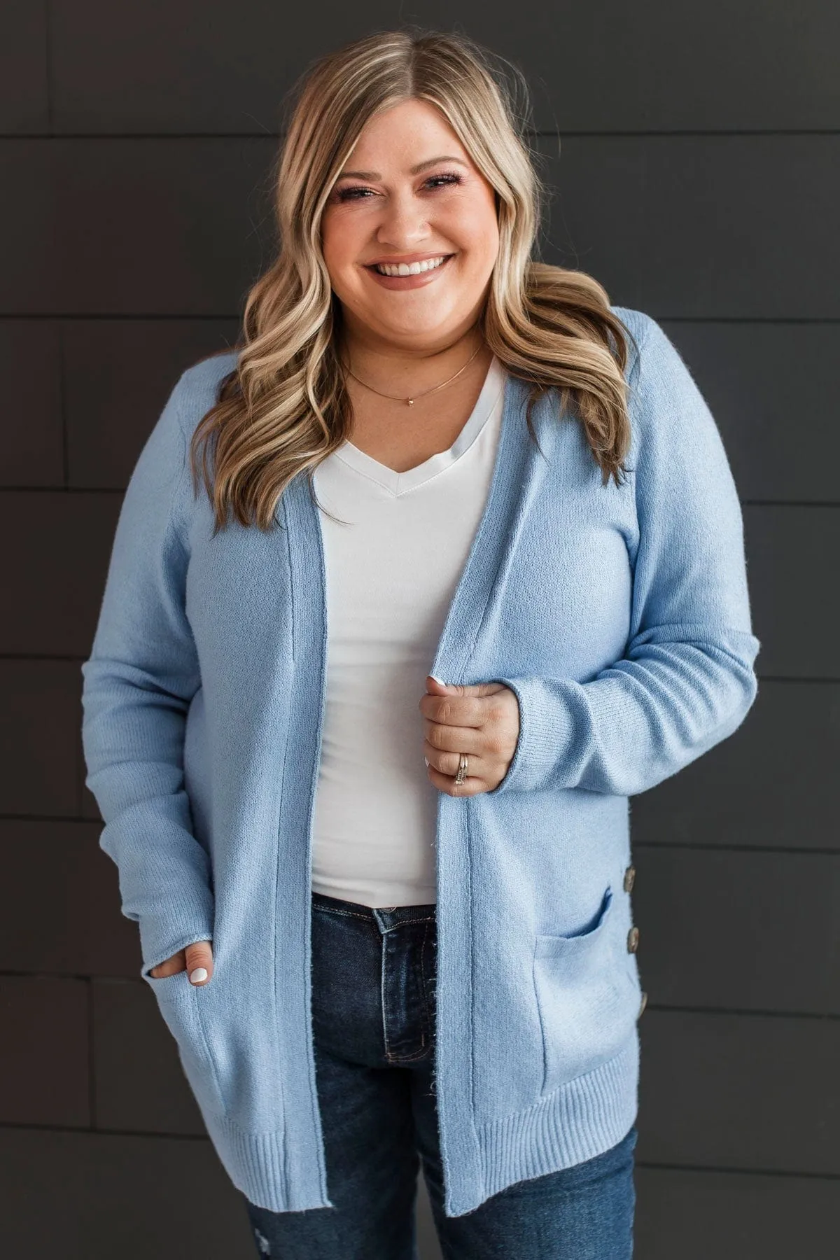 Beautiful Moments Knit Cardigan- Periwinkle