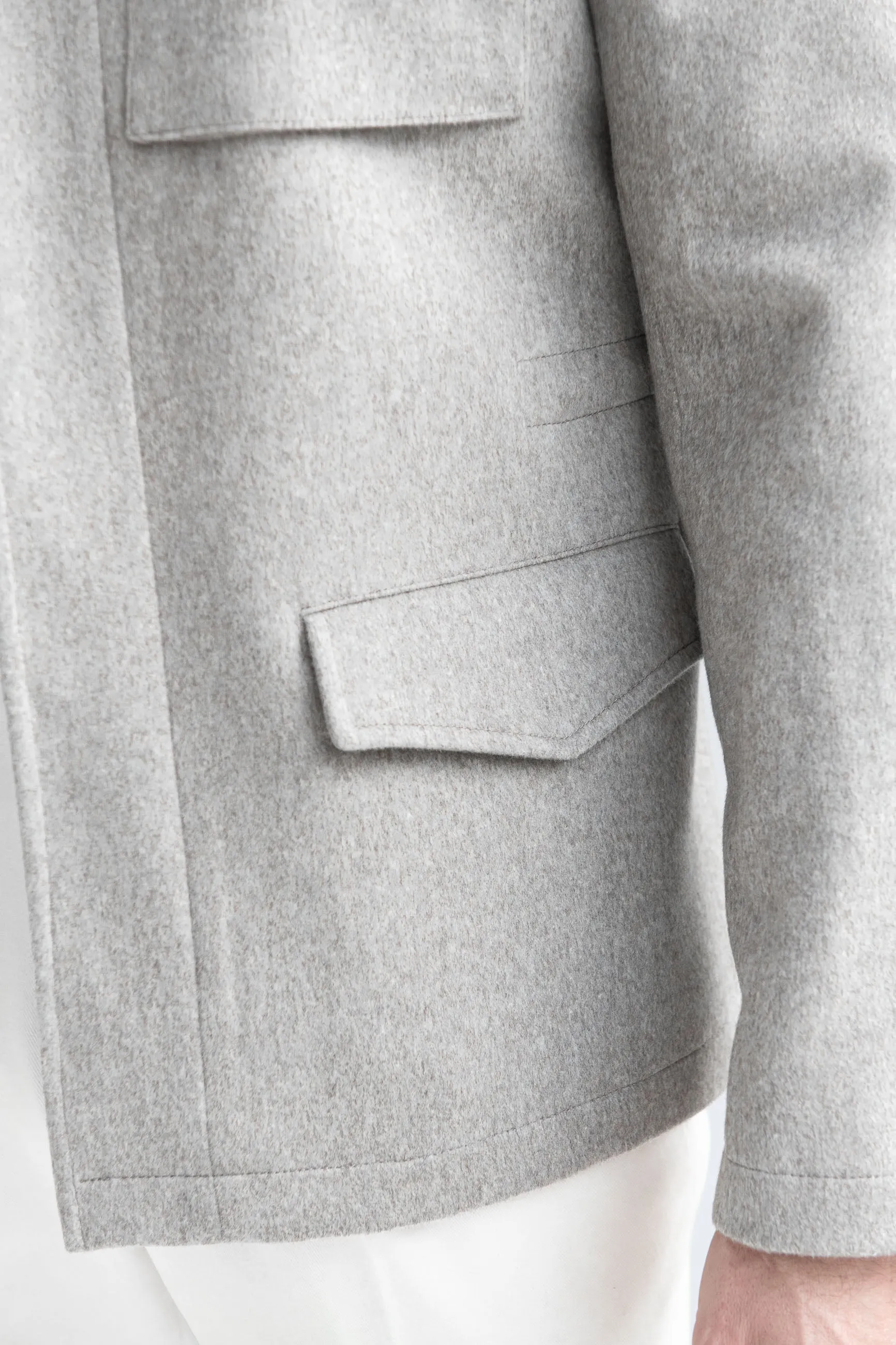 Beige field jacket in Loro Piana fabric - Made in Italy