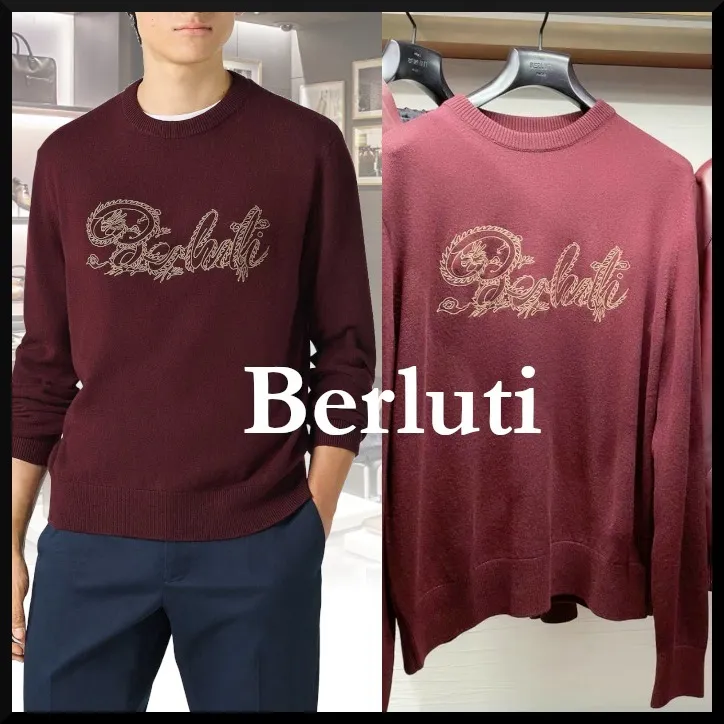 Berluti  |Crewneck With Embroidered Berluti Dragon