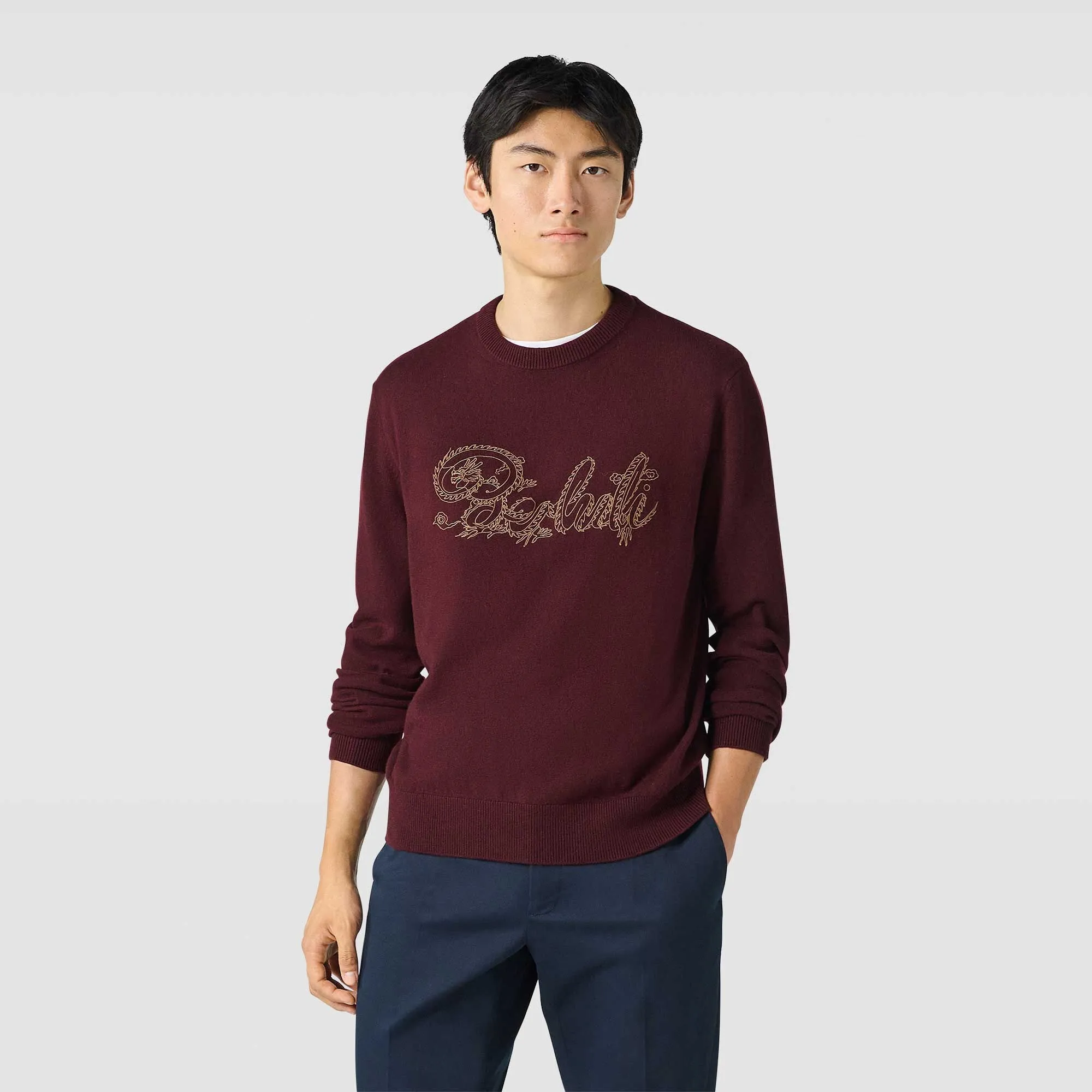 Berluti  |Crewneck With Embroidered Berluti Dragon