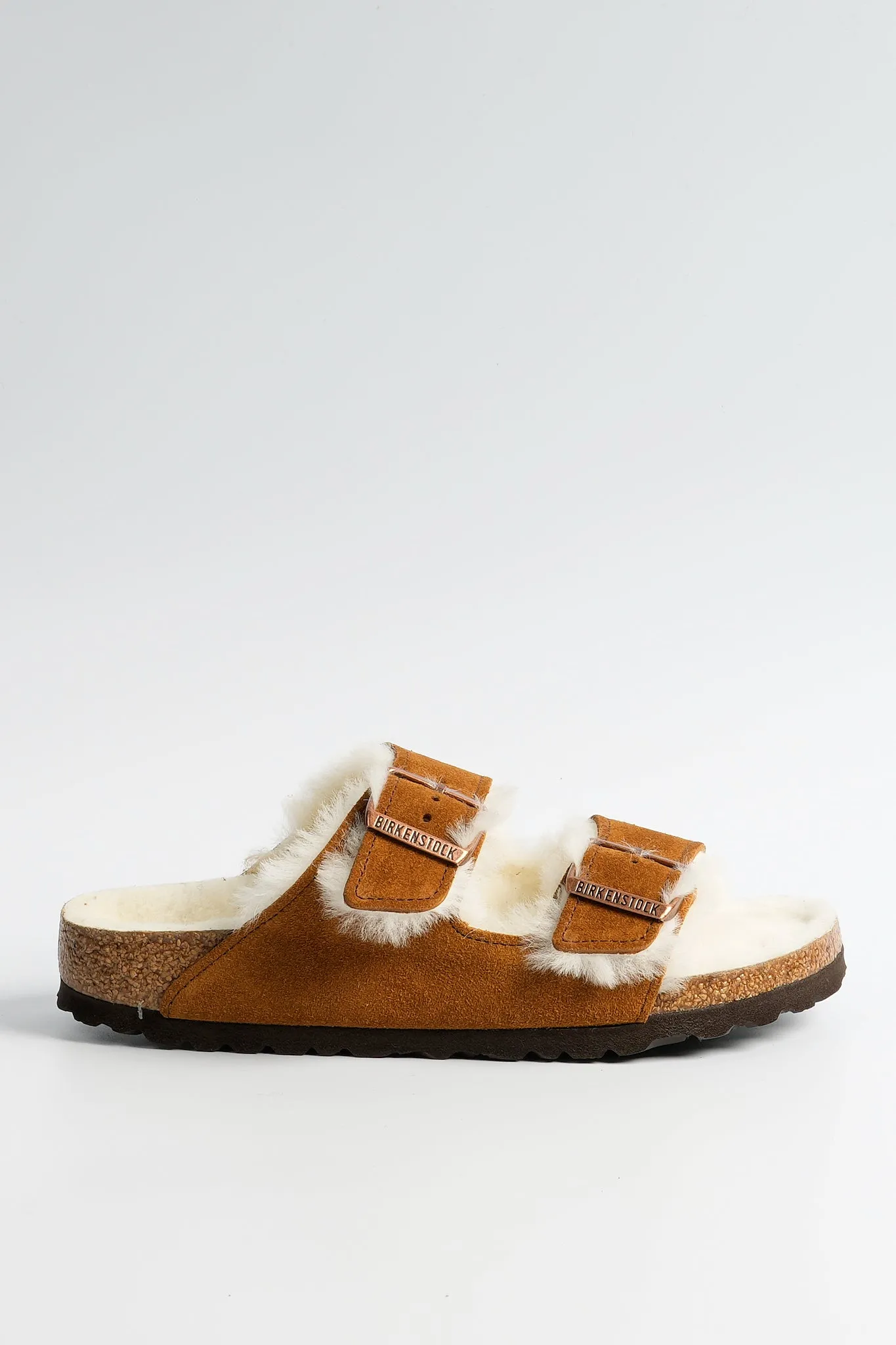 Birkenstock Ciabatta Arizona Shearling Cammello Donna