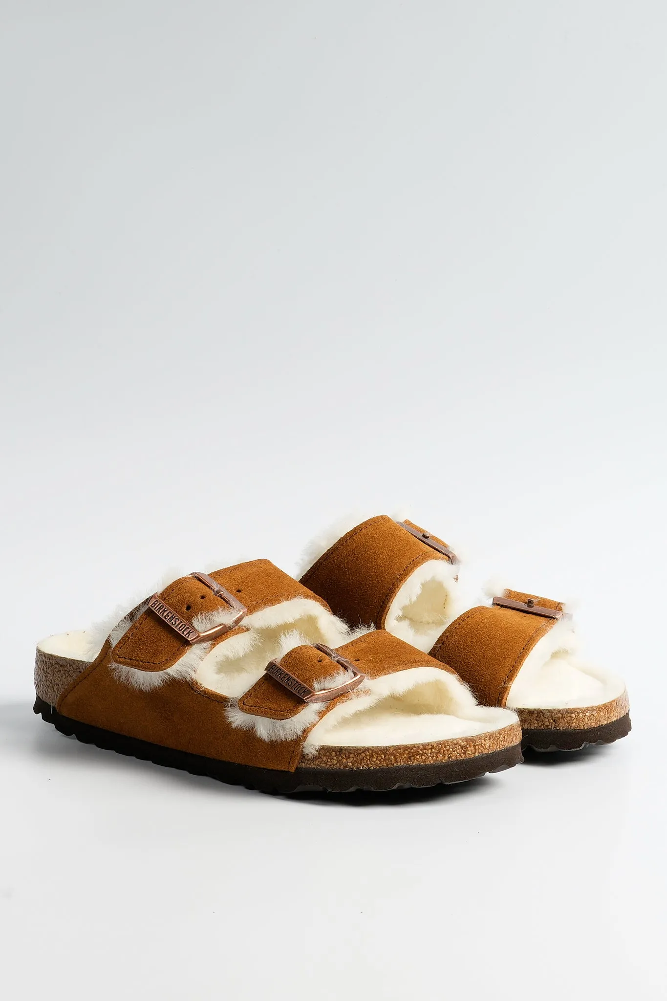 Birkenstock Ciabatta Arizona Shearling Cammello Donna