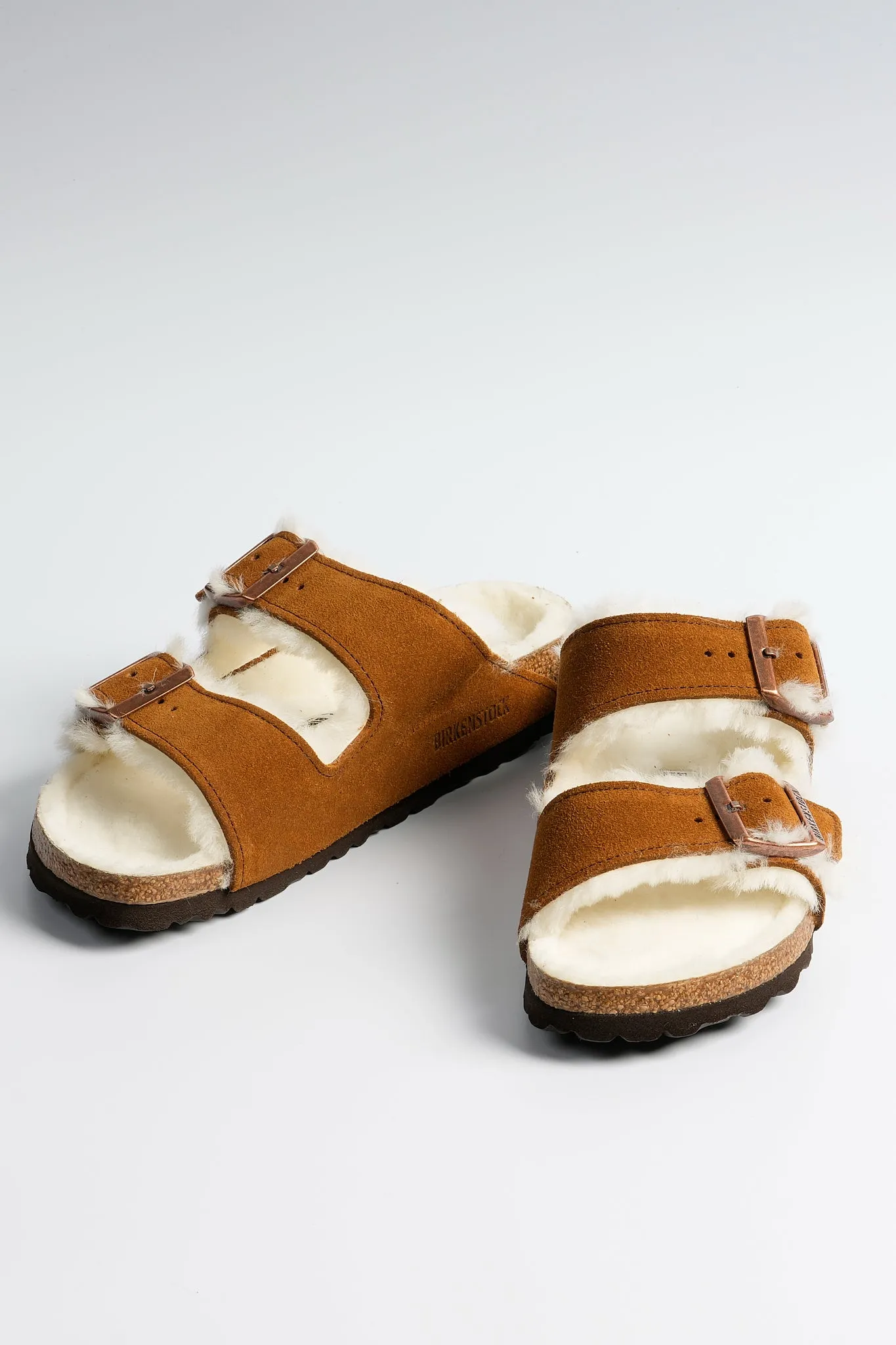 Birkenstock Ciabatta Arizona Shearling Cammello Donna