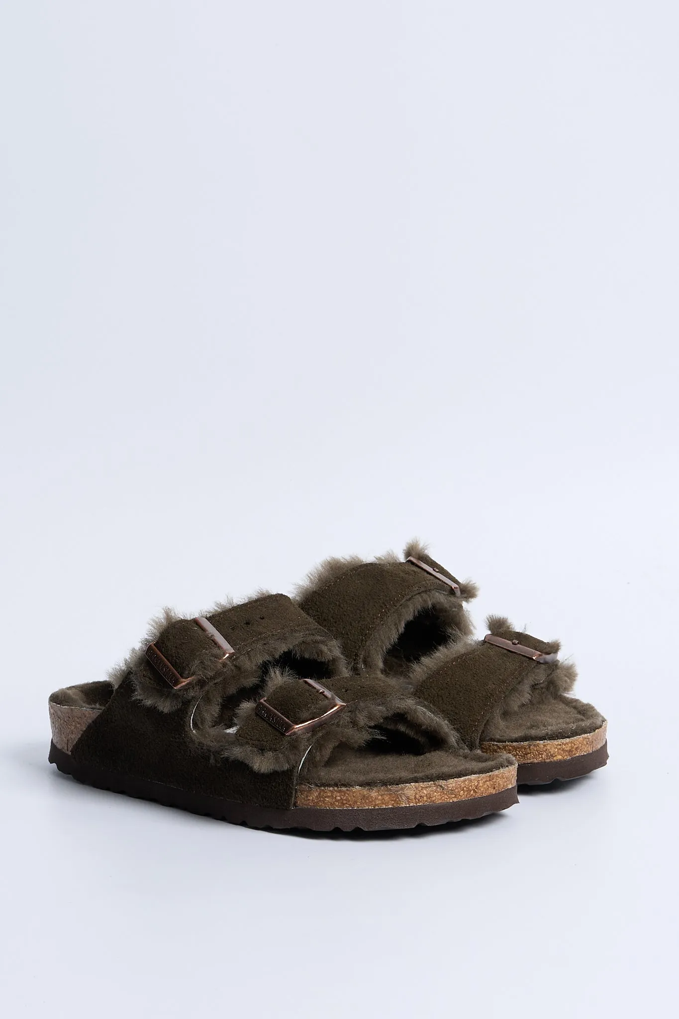 Birkenstock Ciabatta Arizona Shearling Marrone Donna