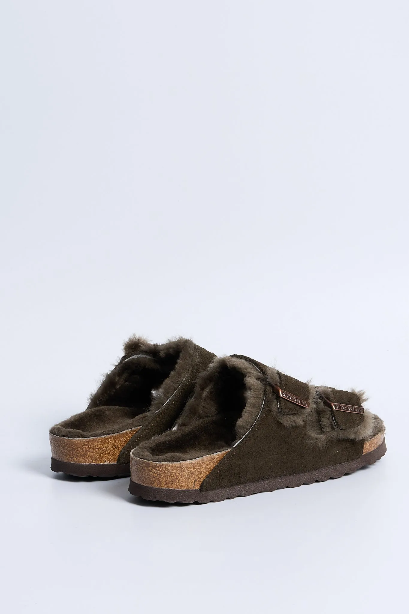 Birkenstock Ciabatta Arizona Shearling Marrone Donna