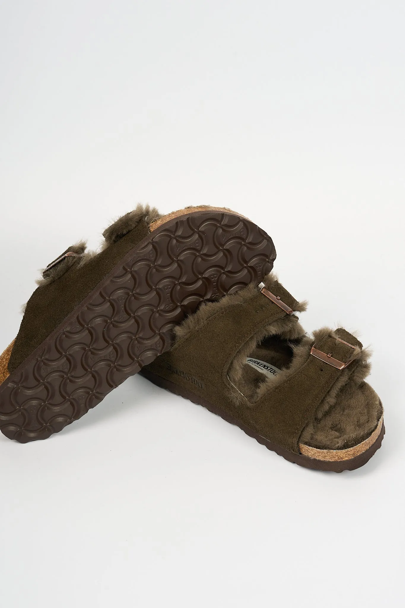 Birkenstock Ciabatta Arizona Shearling Marrone Donna