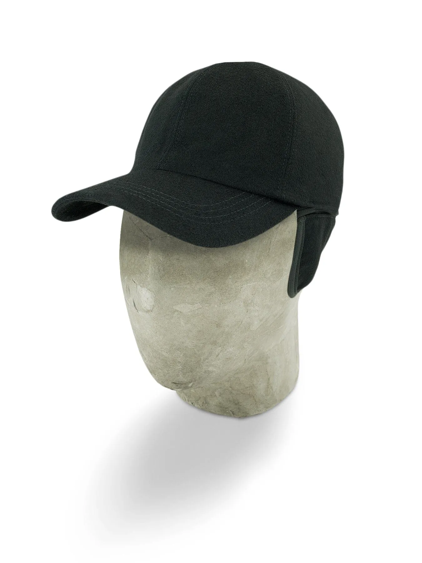 Black Herringbone Loro Piana Storm System Wool Baseball Cap