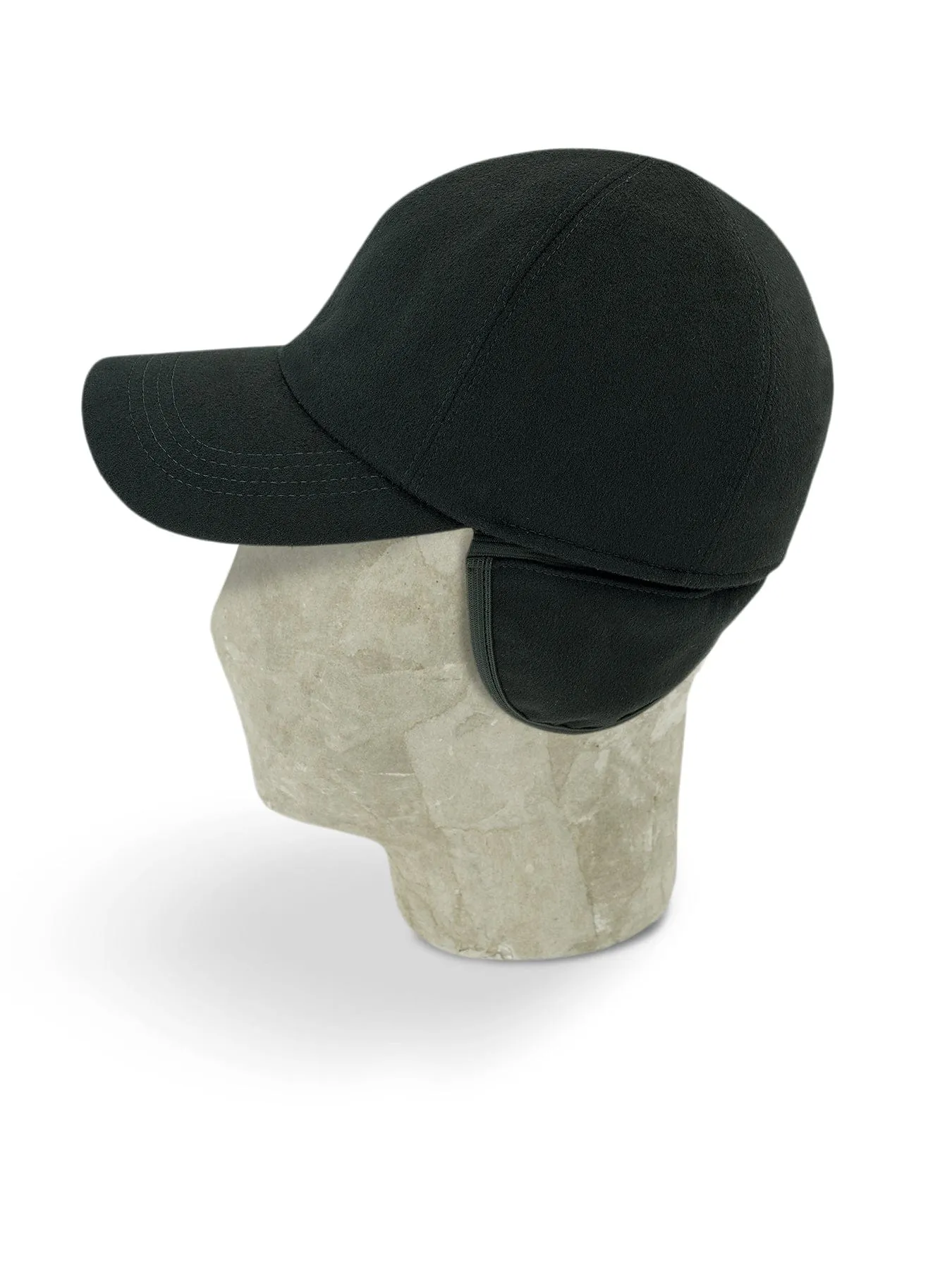 Black Herringbone Loro Piana Storm System Wool Baseball Cap