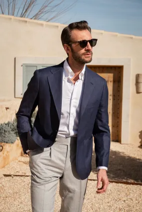 Blue jacket in Loro Piana fabric - Made in Italy