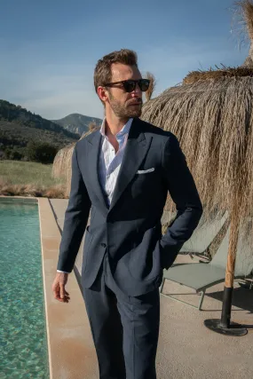 Blue Prince of Wales suit in Loro Piana wool Soragna Capsule Collection - Made in Italy