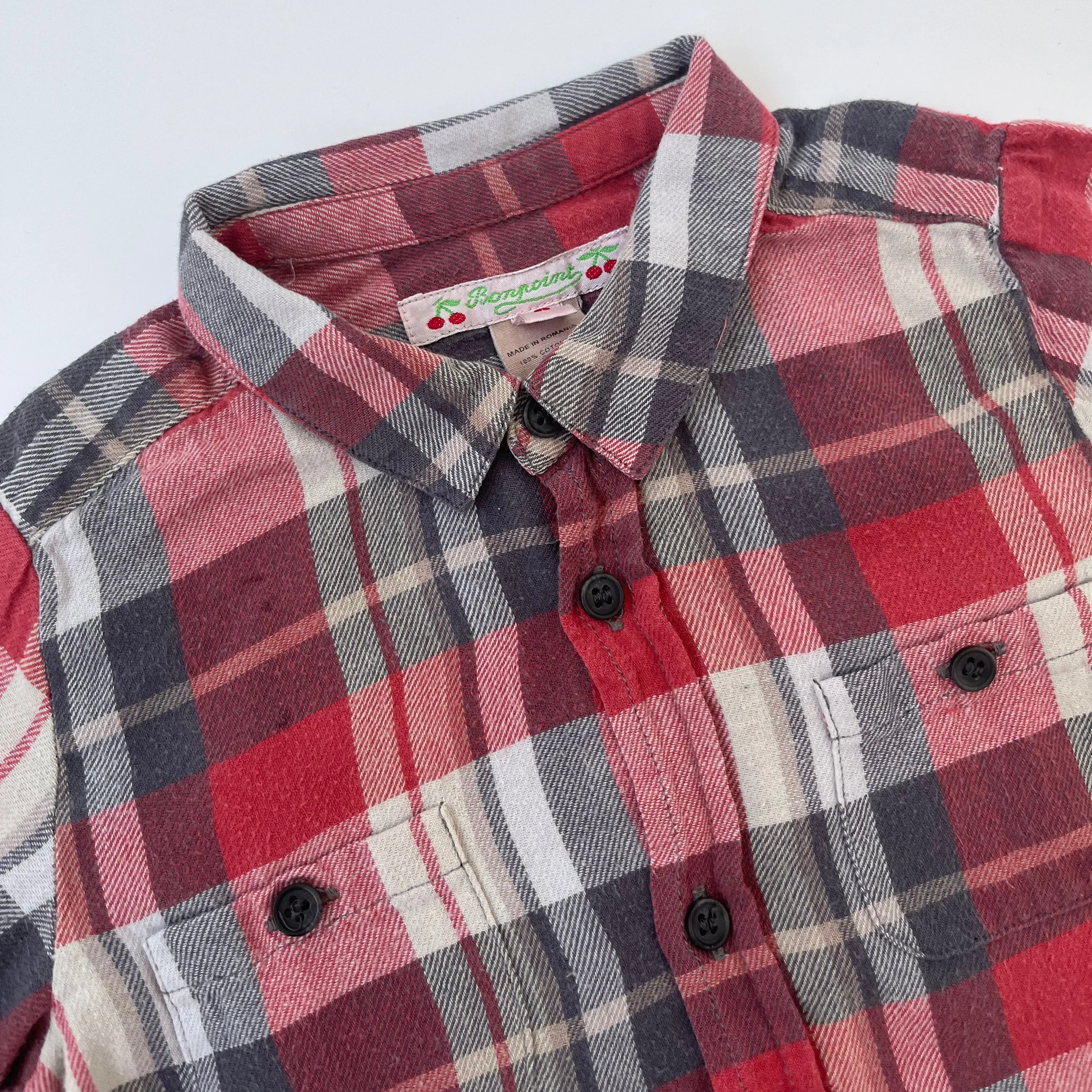 Bonpoint Red Tone Brushed Check Shirt: 2 Years