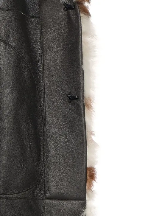 Bottega Veneta   Regular fit spotted shearling coat 