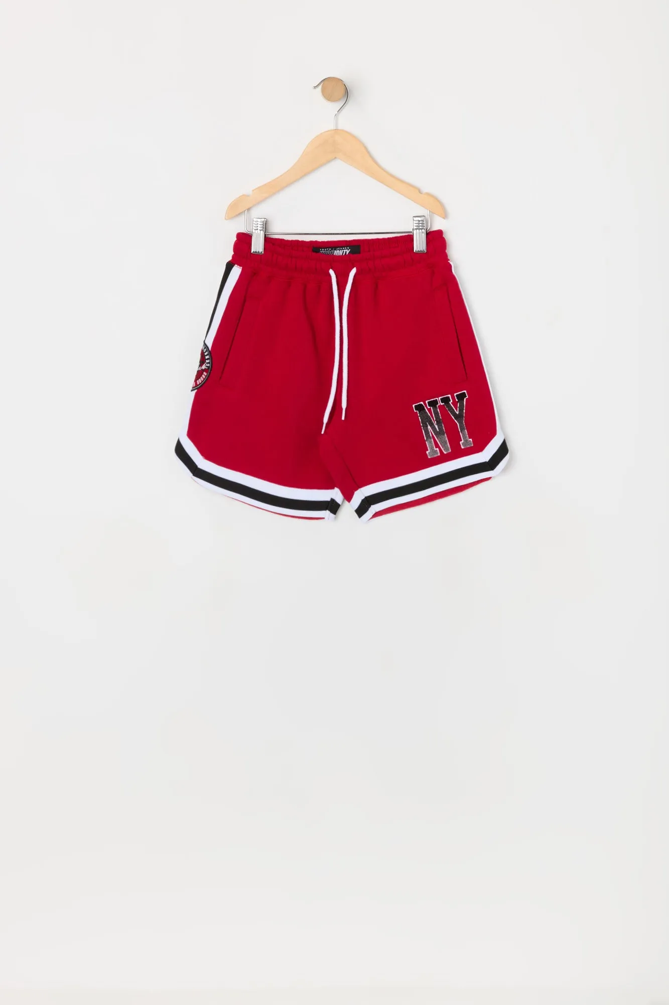 Boys NY Chenille Embroidered Fleece Short