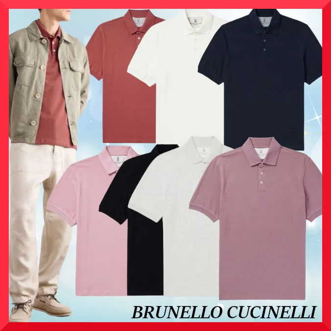 BRUNELLO CUCINELLI  |Pullovers Street Style Plain Cotton Short Sleeves Bridal