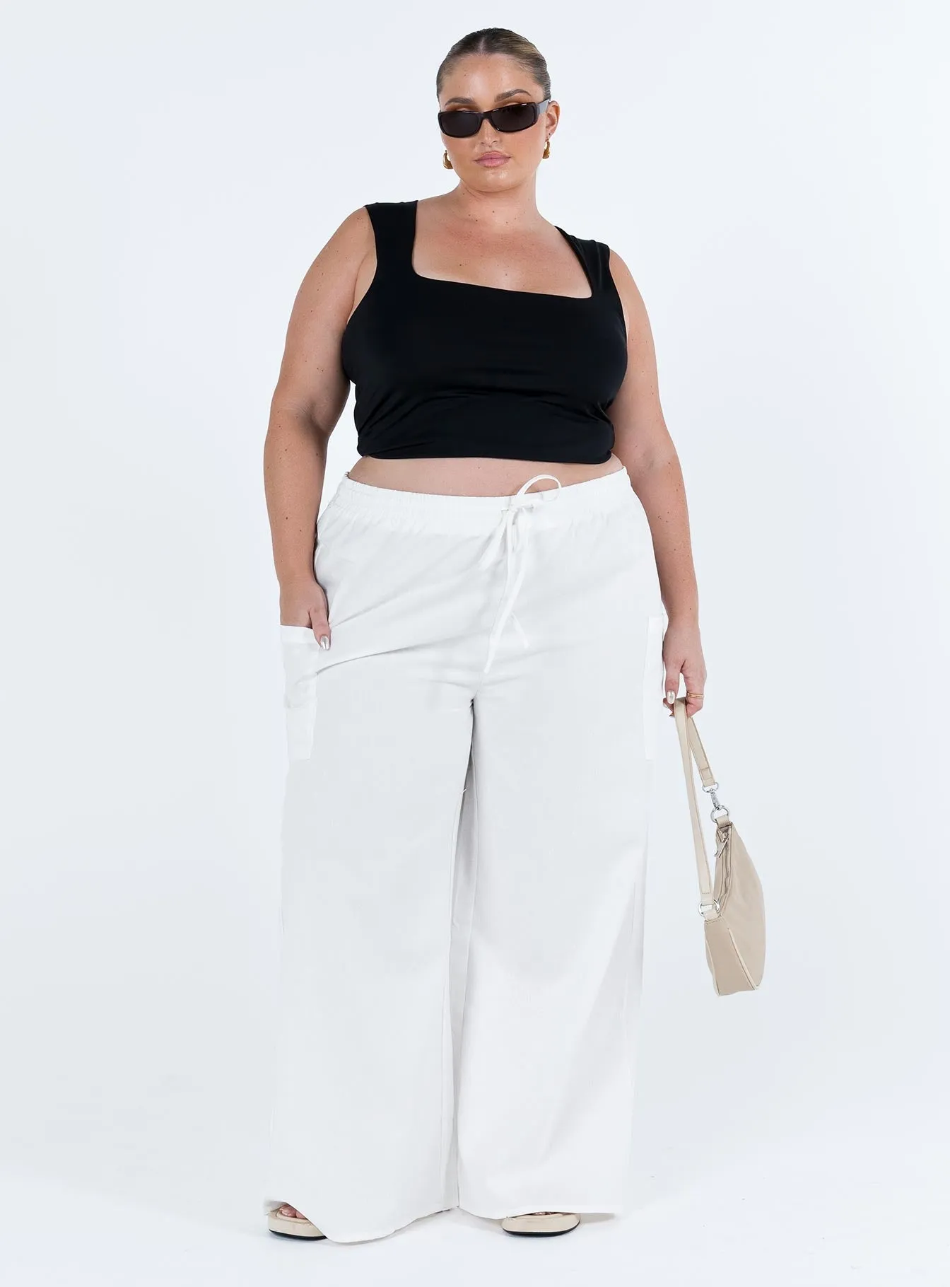 Brunie Pants White Curve