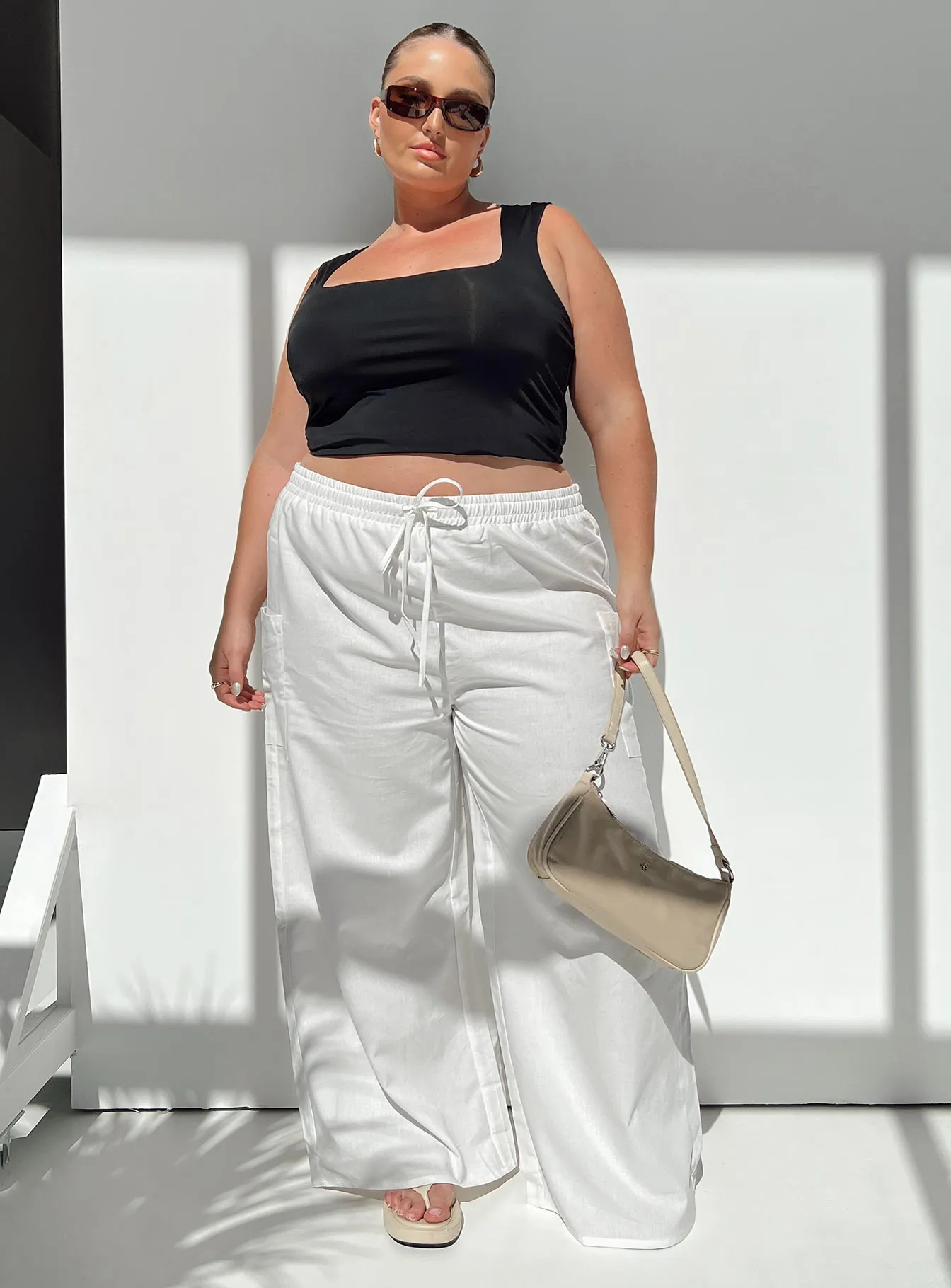 Brunie Pants White Curve