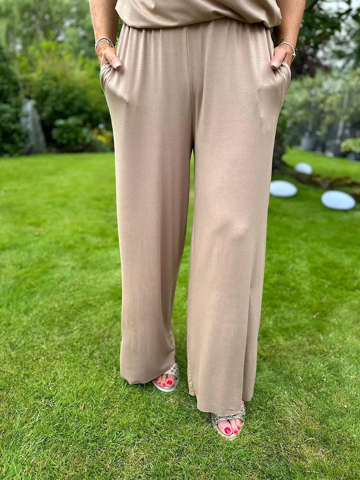 Camel Wide Leg Relaxed Trousers Tammy