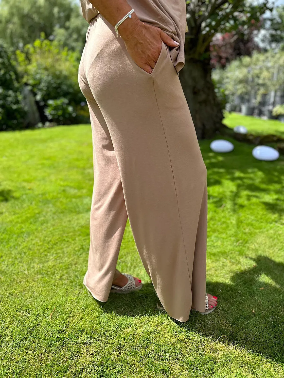 Camel Wide Leg Relaxed Trousers Tammy