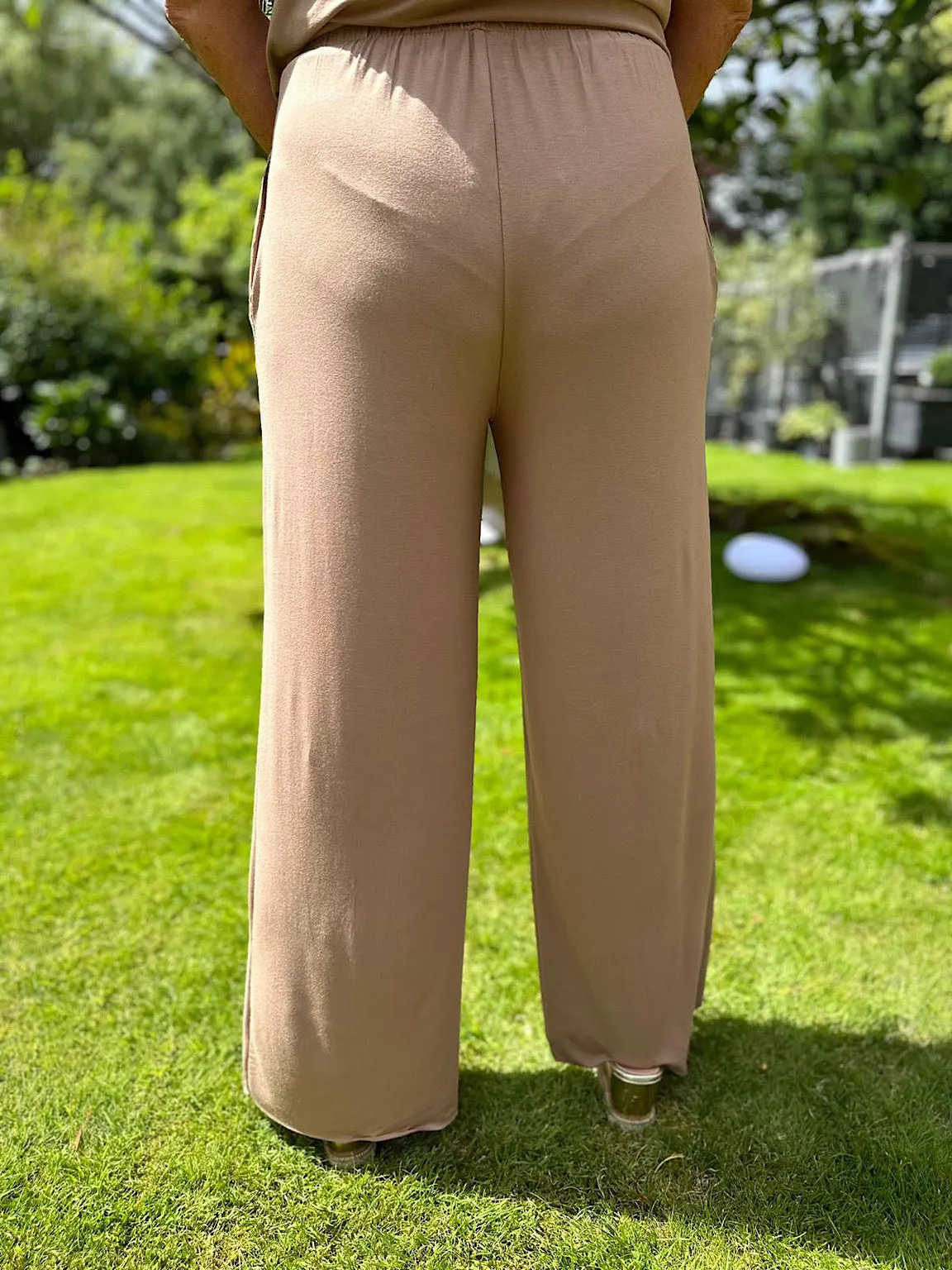 Camel Wide Leg Relaxed Trousers Tammy