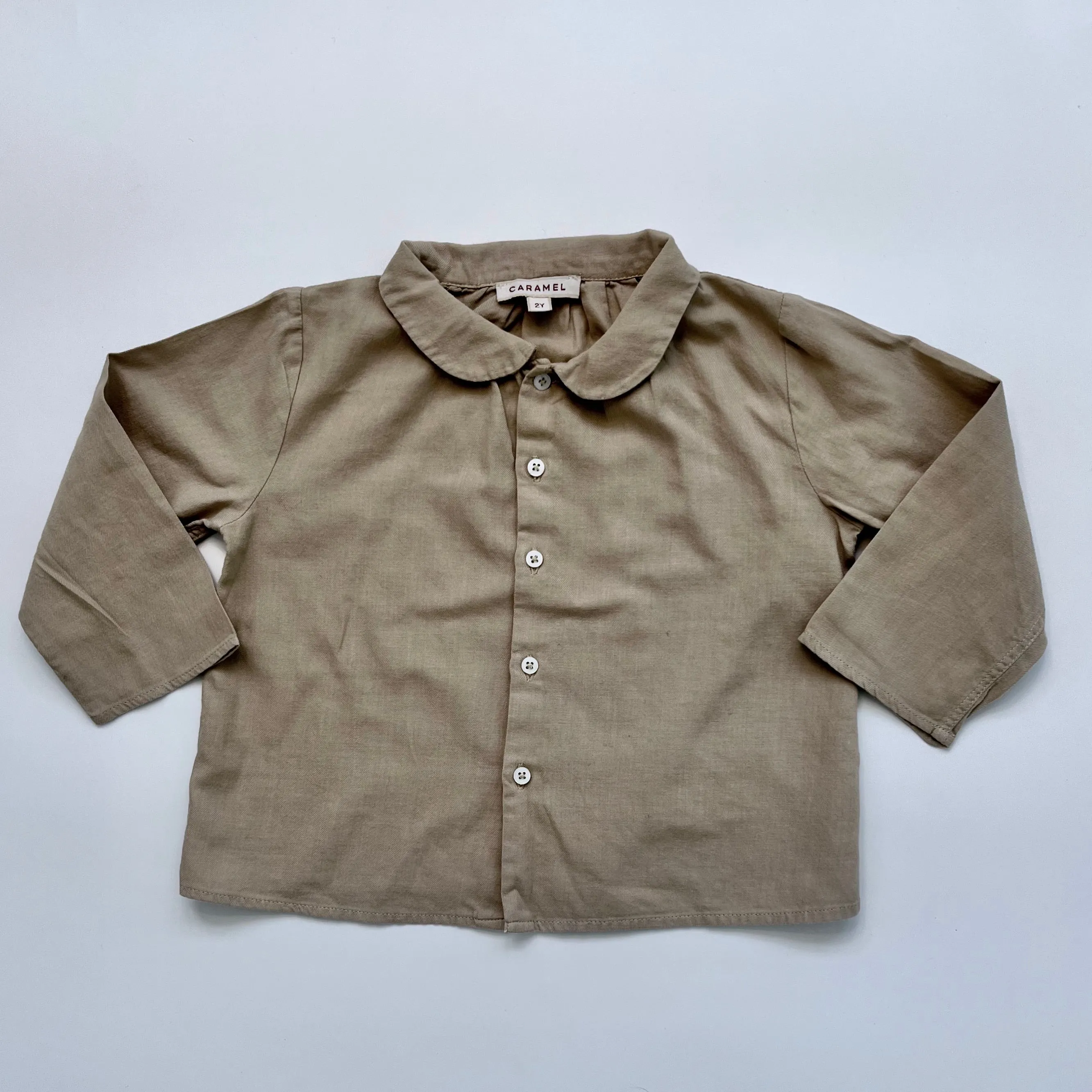 Caramel Taupe Shirt With Collar: 2 Years