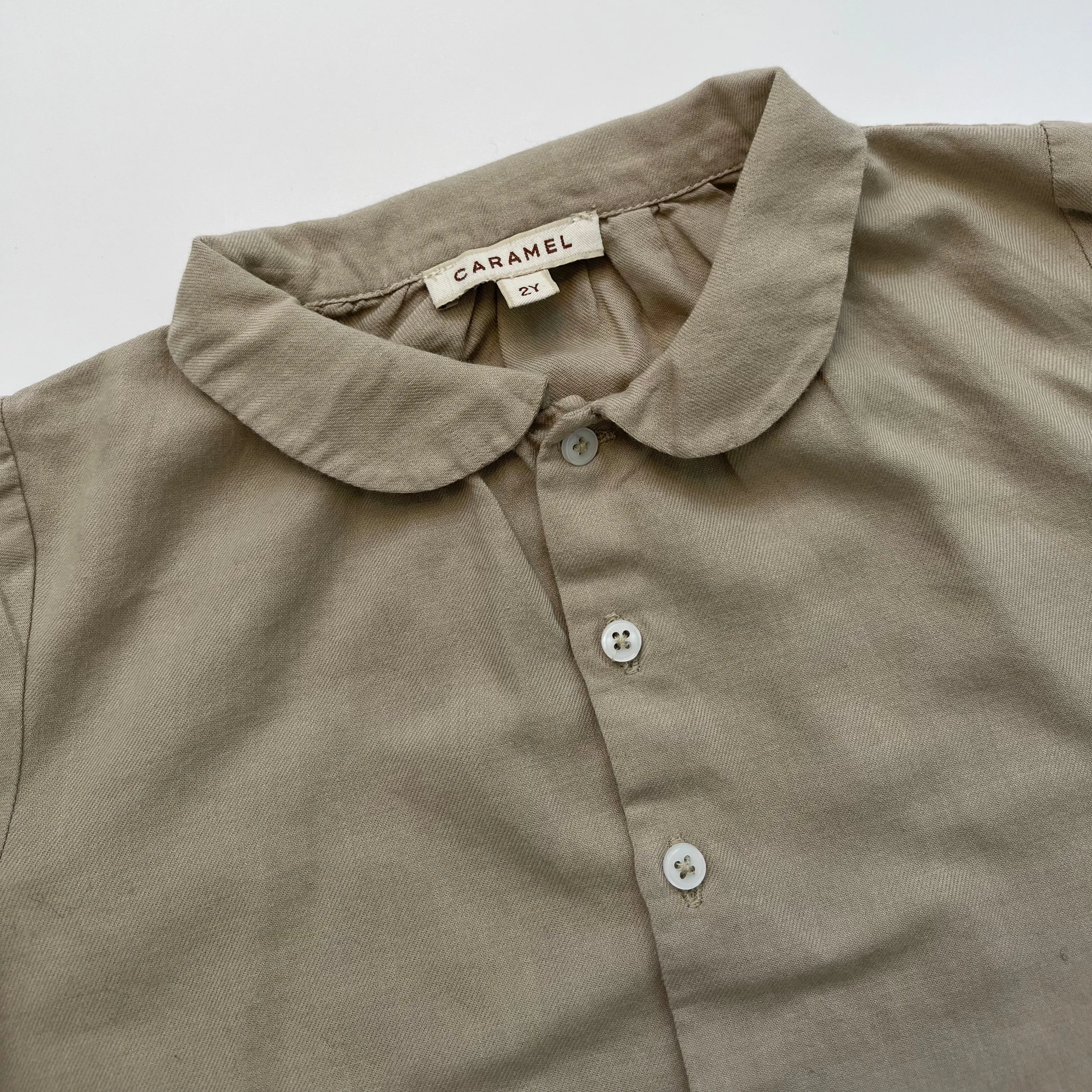 Caramel Taupe Shirt With Collar: 2 Years