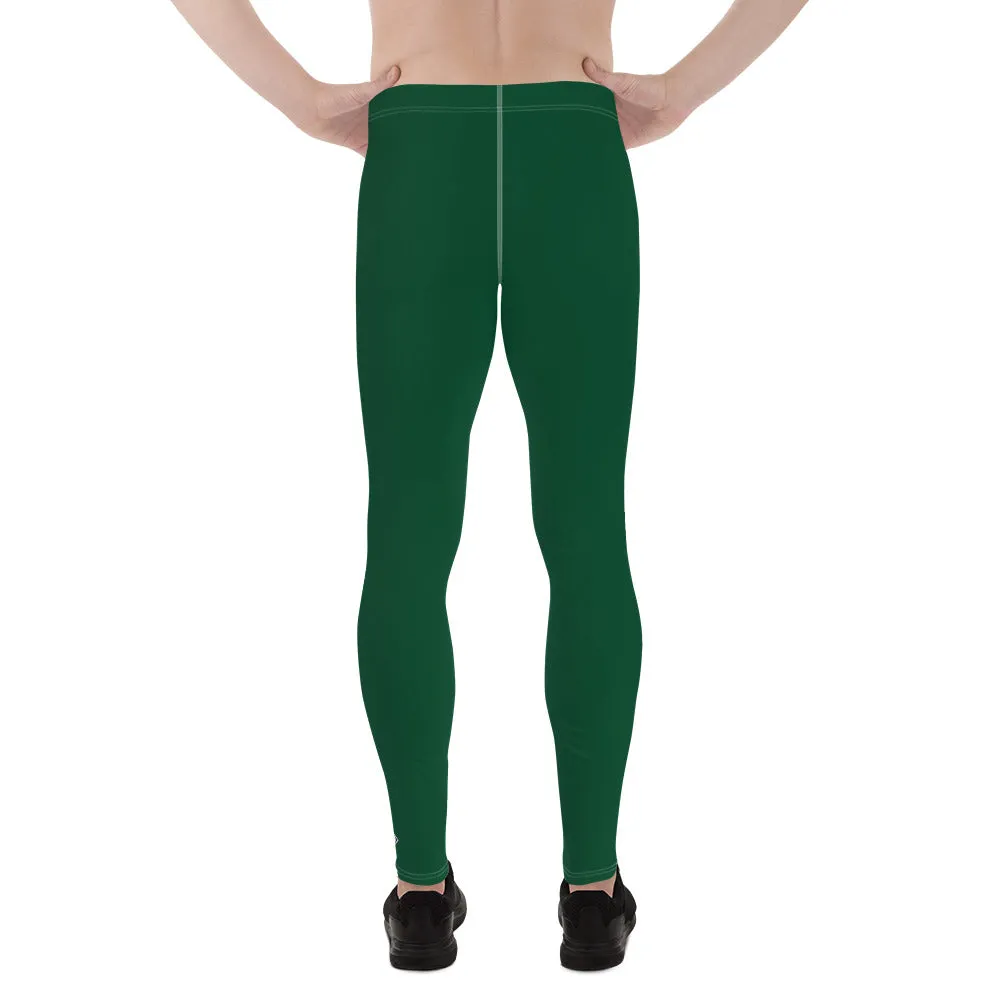 Casual Elegance: Men's Solid Color Activewear Leggings - Sherwood Forest