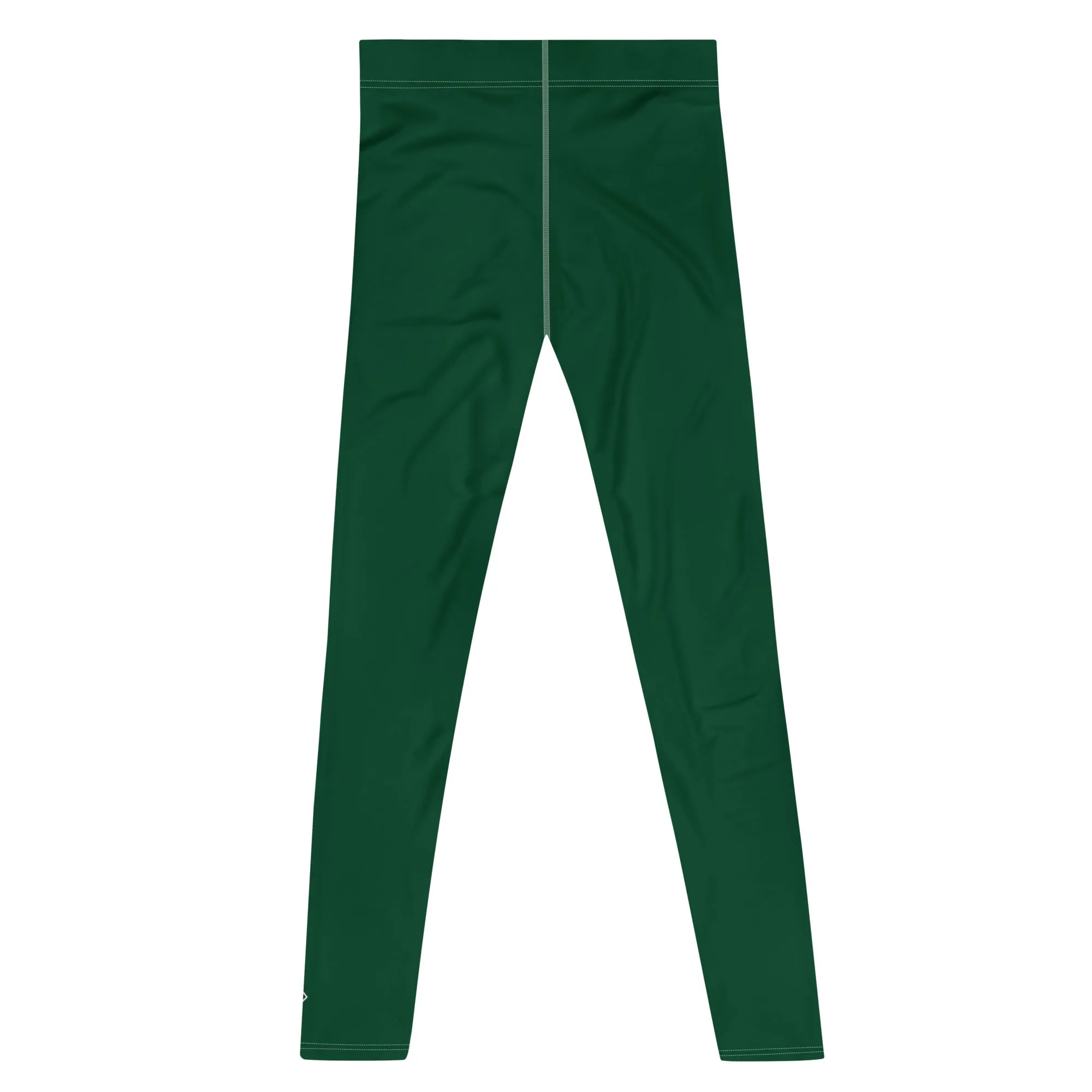 Casual Elegance: Men's Solid Color Activewear Leggings - Sherwood Forest