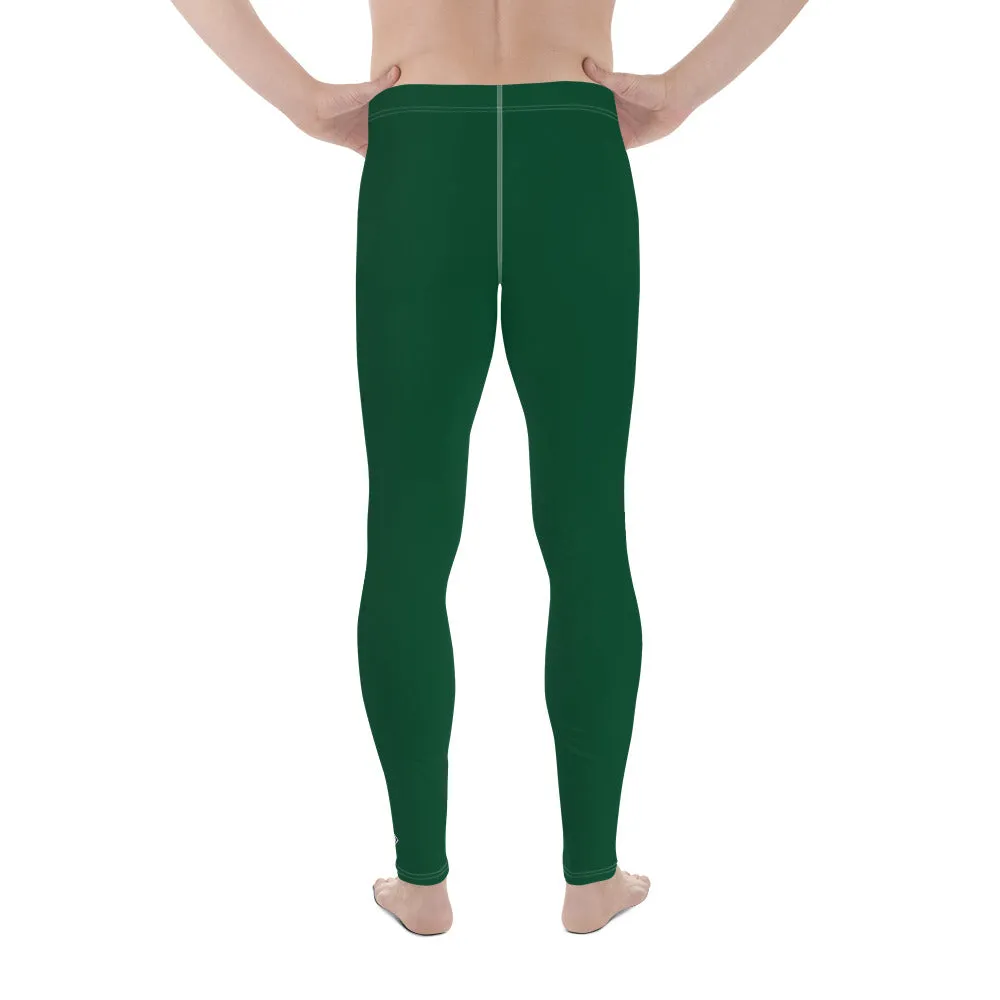 Casual Elegance: Men's Solid Color Activewear Leggings - Sherwood Forest