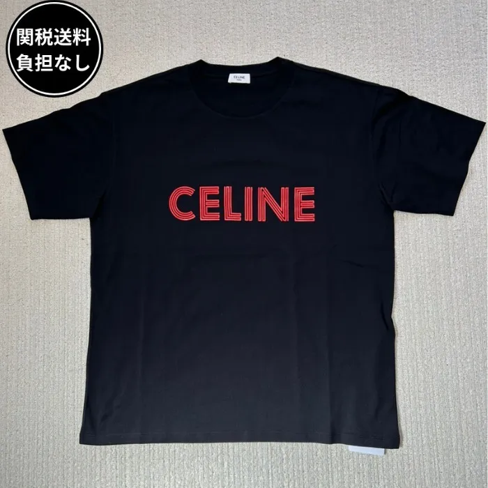 CELINE  |Crew Neck Pullovers Street Style Plain Cotton Short Sleeves