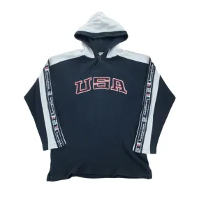 Champion USA 90s Spellout Hoodie - Large